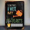 Metal Wall Art Vintage Garden Sign Water Plants Decor for Home Bar Cafe