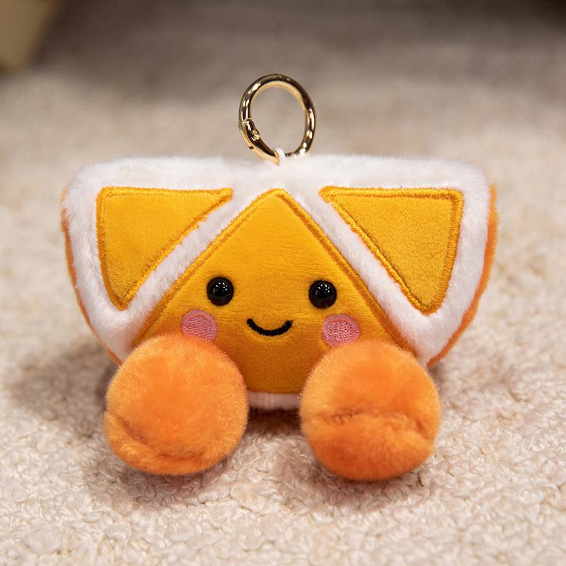 Kids Orange Bread Carrot Fruit Plush Keychain With Portable Decoration Size