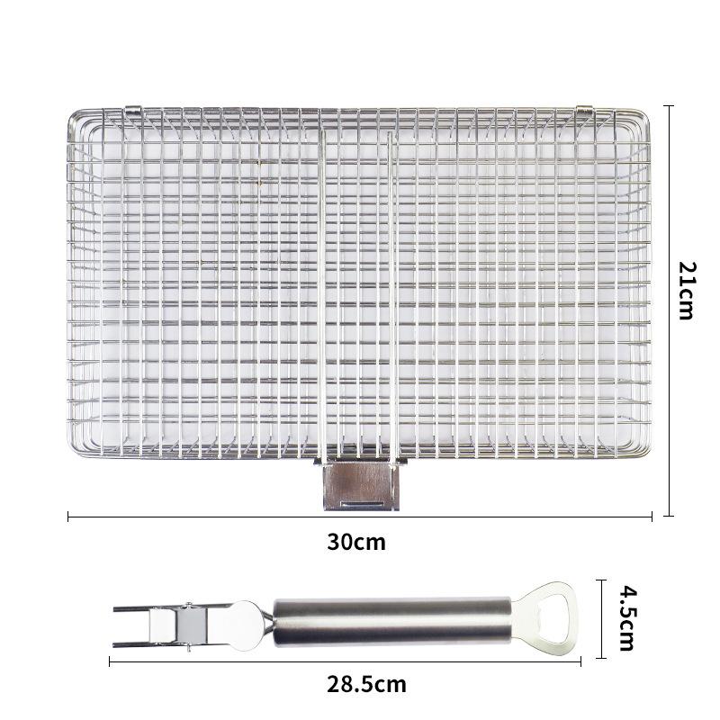 

Корзина для барбекю из нержавеющей стали со съемной ручкой для многоцелевого гриля, длинная прямоугольная сетка