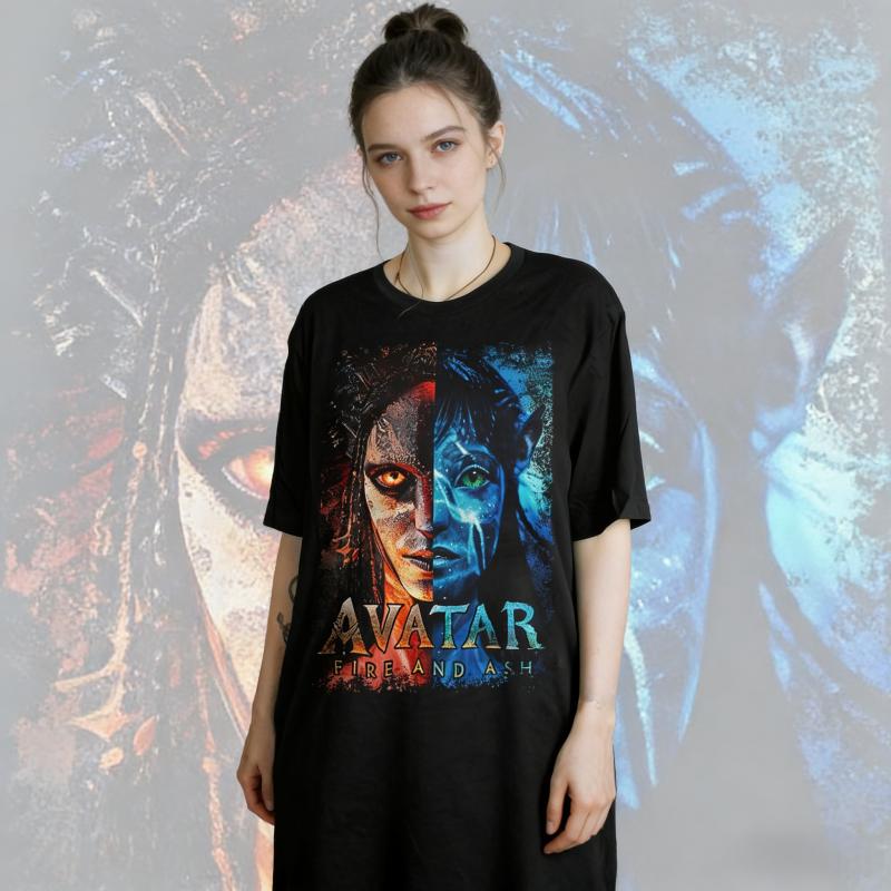 2025 Retro 90's Avatar Fire and Ash Leisure T-Shirt: Movie Fan Bootleg Tee 100% Pure Cotton Printed Breathable T-shirt Y2k