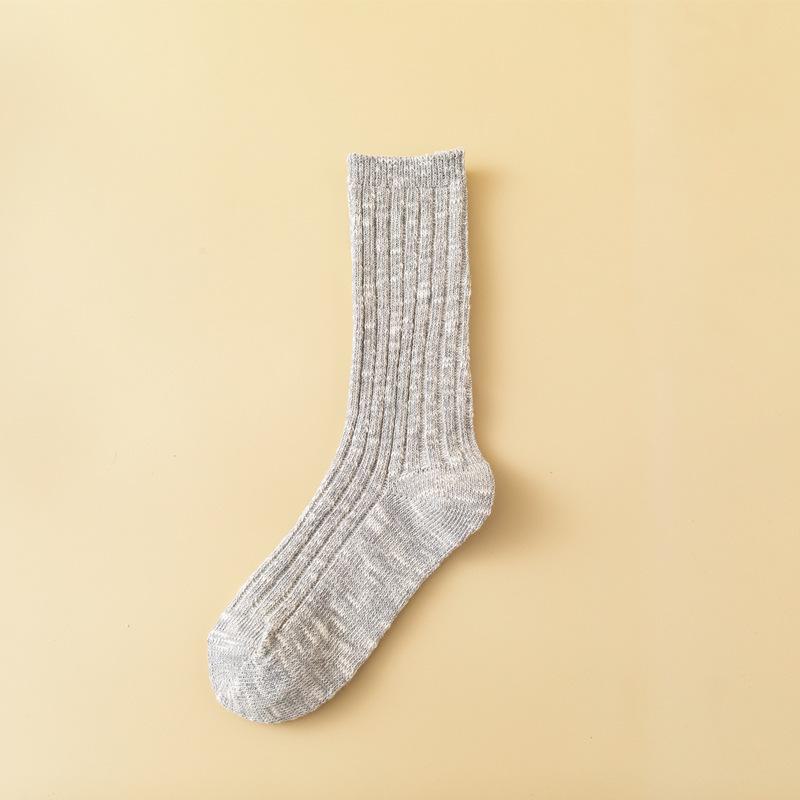 

Плотные, однотонные носки-трубы со снежинками — унисекс, чистый хлопок, модные на осень/зиму One Size светло-серый