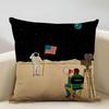 Planet Illustration Cushion Cover Household Decoration Linen Sofa Cushion Cover: Skin-Friendly & Breathable With Invisible Zippe