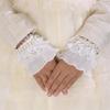 Lace Wrist Cuffs Pair for Historical Costume Parties Decorative Bowknot Lace Wristband for Cosplay and Fashion