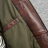 Vintage Red Brown Men Genuine Leather Jacket Real Cow Skin Coat Flight Suits Pilot Bomber Men's Jackets Spring Autumn