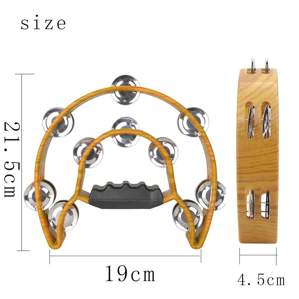 Orff Double Layer Hand Bell Party Freestyle Tambourine Portable Musical Gift Educational Tools Percussion Instrument for Kids