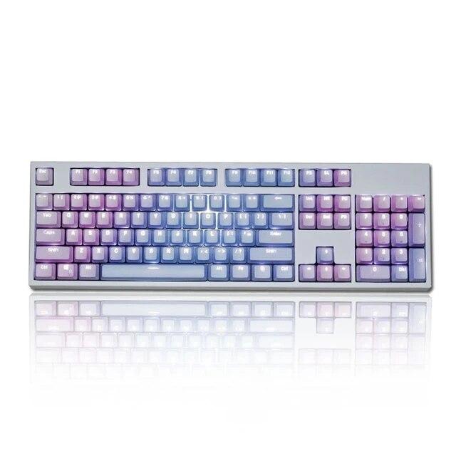 Barvy duhového přechodu Mechanická klávesnice Klávesnice PBT Ergonomické 104 kláves Olejivzdorné Náhradní krytky kláves pro dívku