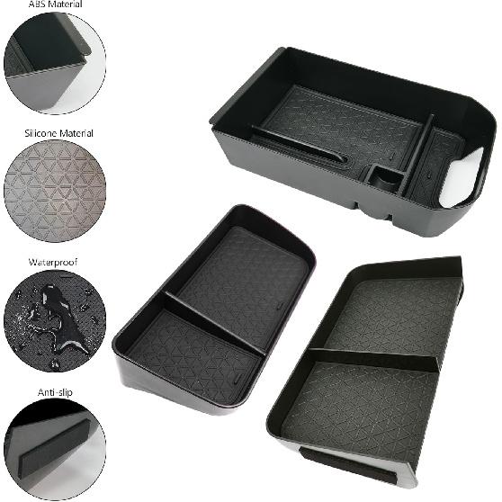 3PCS Center Console Organizer For Toyota RAV4 2025 2024  - ABS Dashboard Storage Organizer, Console Divider Storage Tray, Armrest Storage Box For RAV