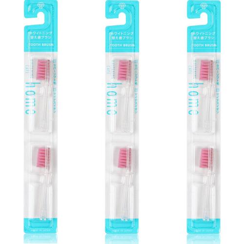 Whitening Cafe Home Ion Toothbrush, Whitening, Stain and Plaque Removal, Negative Ion, Interchangeable Heads [Soft x Rubber Soft Bristles] (6 Rubber S