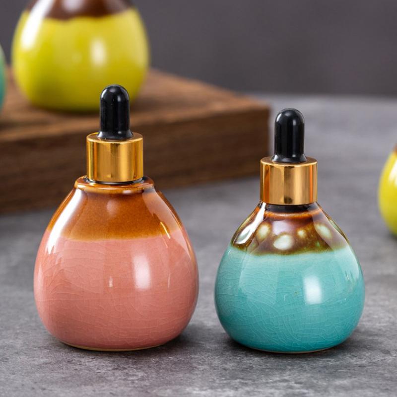 Botella de Vidrio con Cuentagotas Estilo Lujo Viales para Aceites Esenciales 1.69Oz Viaje Recargable DIY Contenedor de Muestra Cosmética Líquido Perfume Ojo