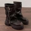 2025 Punk Platform Fold Ankle Boots for Women Belt Buckle Cool Combat Booties Goth Street Shoes For Women