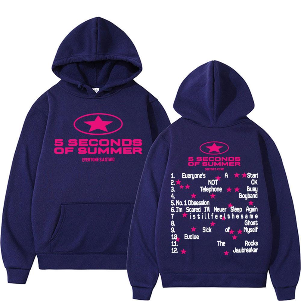 5 Seconds of Summer Everyone's A Star Album Tour Hoodies Mens Clothes Hip Hop Harajuku Sweatshirt Casual Fleece Oversized Hoodie