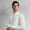 Fila Golf Series Trendy Casual Versatile Breathable Stretch Comfortable Solid Color Long Sleeve T-Shirt Men Tops Jade-White A11M535207FWT