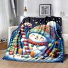 1pc Christmas Snowman Printing Lightweight Flannel Blanket, Comfortable and Warm Blanket, for Camping Sofa Bed and Couch Office, Gift Blankets In All