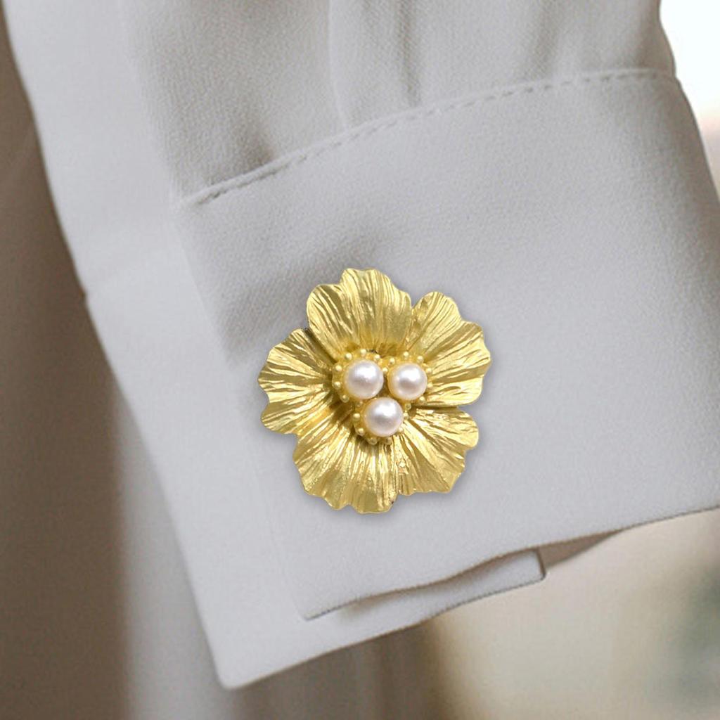 Pearl Flower Button Covers 2PCS Shirt Accessories Flower Shaped Decorative Pearl Cufflink for Dress Blouse Wedding Party Wear