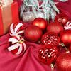 Christmas Glitter Painted Plastic Balls Set - Festive Decor Supplies Boxed