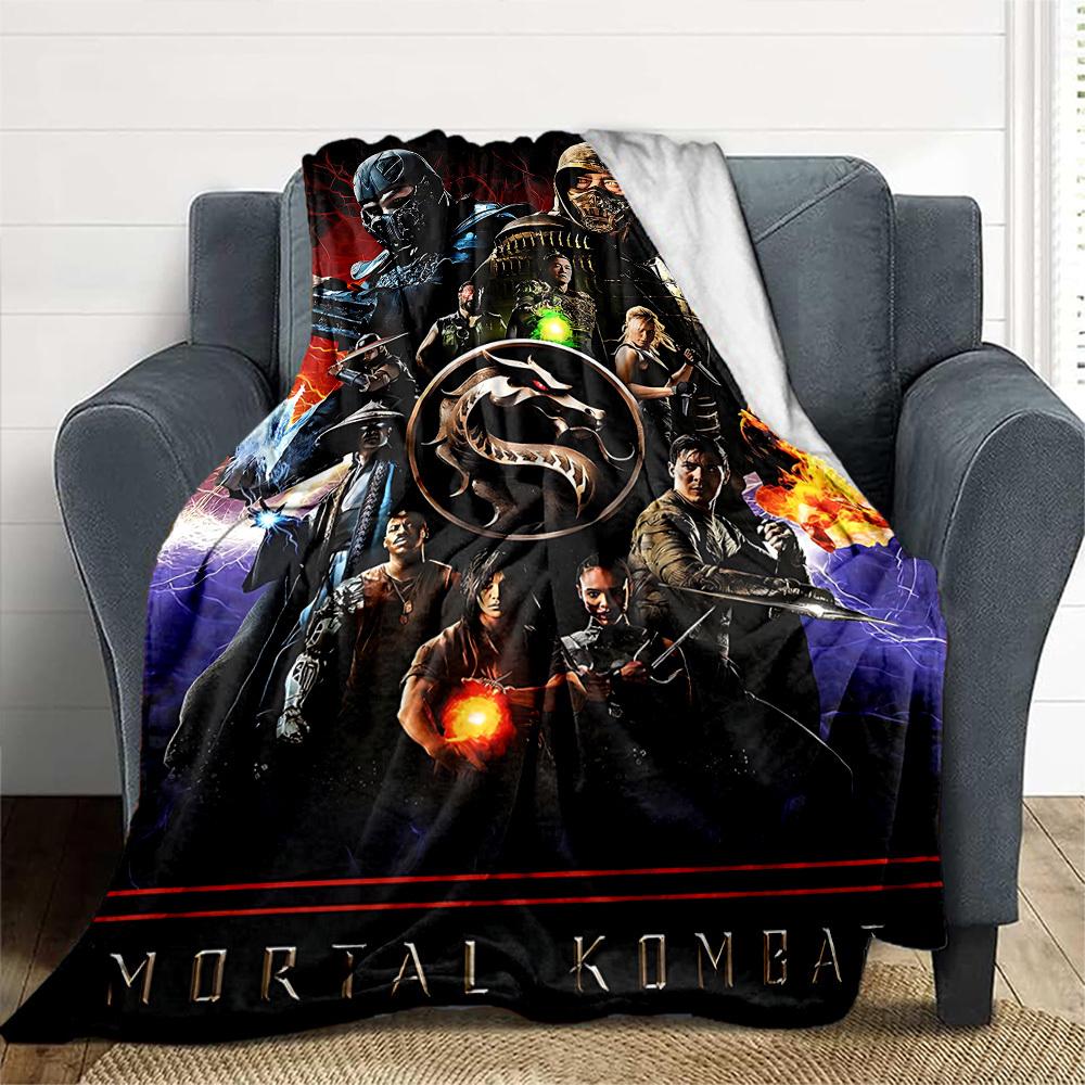 1PC Manta de Exterior Mortal Kombat Ligera de Franela, Suave y Cálida, Para Todas las Estaciones, Exterior, Camping, Sala de Estar, Oficina, L1106022