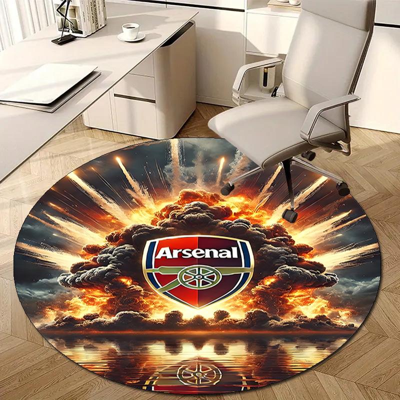 1 st A-Arsenal Tryck Rund Matta Stol Rund Matta Lämplig för Sovrum Vardagsrum Heminredningsmatta