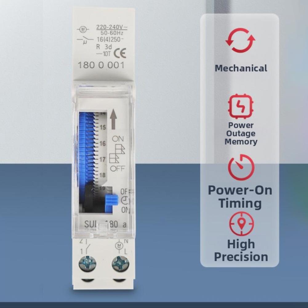 White Analog Timer Mechanical Timer For Home Cyclic Timer Maximum Switching Voltage 230VAC Normally Open Contact