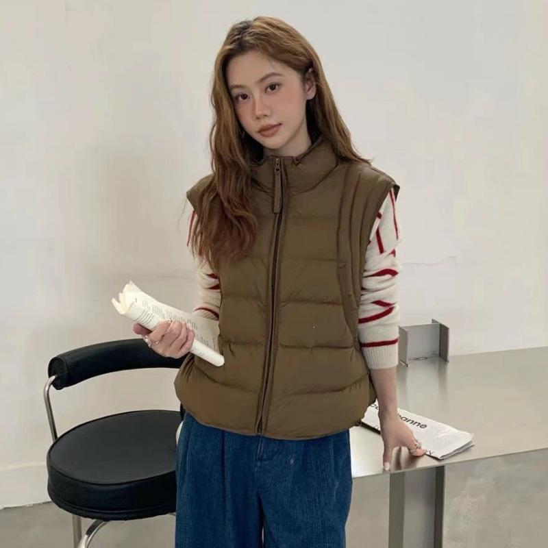 Sweet new national standard white duck down ribs down vest women's autumn and winter curvature vest