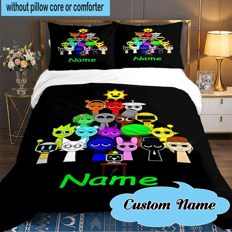 Custom Name Sprun-ki Tree Characters Bedding Set 3pcs, Bedding Set Including 1pc Duvet Cover And 2pcs Pillowcases for Bedroom, Dormitory Gift