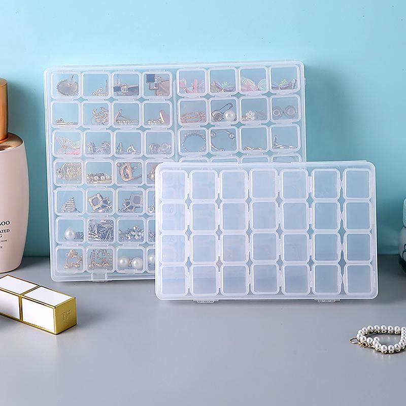 56/28 Fächer Transparente Schmuckaufbewahrungsbox Nail Art Ohrringe Ring Perlen Behälter Heimaufbewahrung Organisation