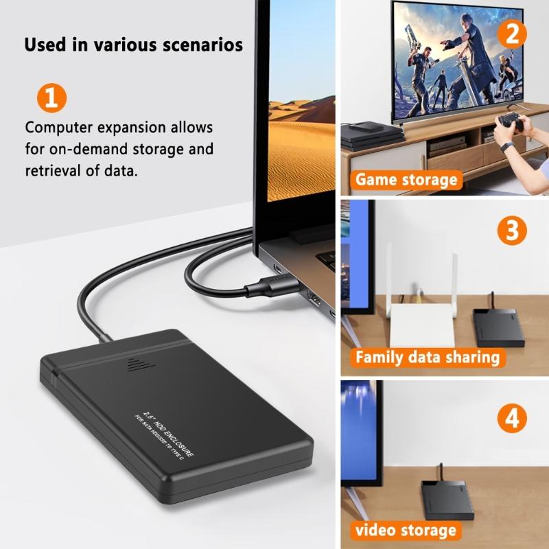Hard Disk Box USB3.0/USB2.0/Type C Hard Disk Case 2.5inch HDD External Enclosure Hard Drive Disk Box External HDD Case