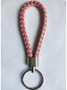 Woven Leather Cord Metal Keychain Pendant