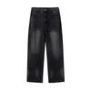 American Style Men's Spring Autumn Patchwork Denim Pants Vintage Loose Casual Trousers Slightly Wide Slimming Long Pants