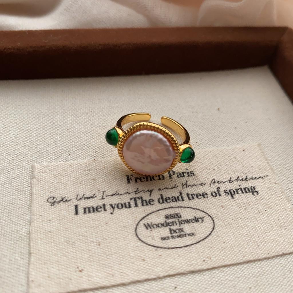 Sweet Pearl Flower Opening Ring, Exquisite Niche Temperament, Index Finger Ring, Light Luxury, High-End Ring Jewelry.