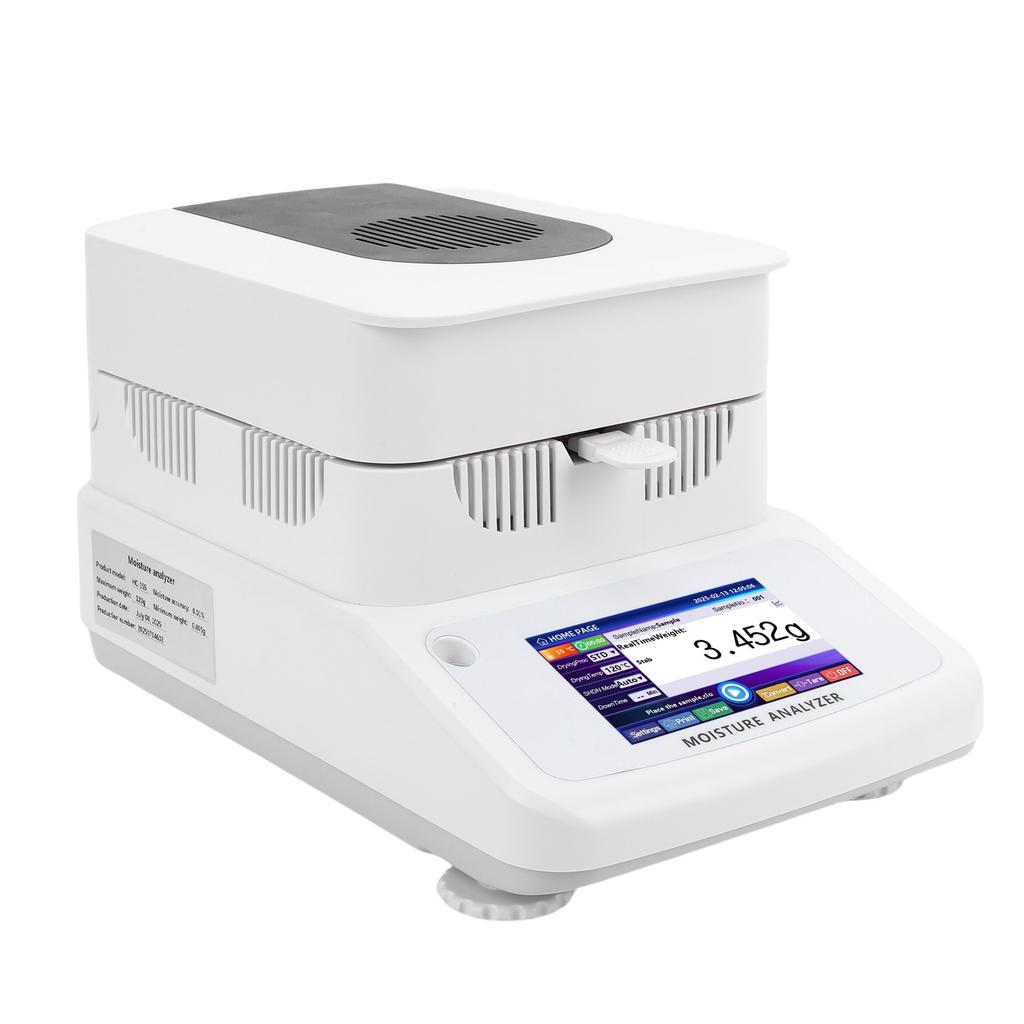 120g Halogen Water Analyzer 0.005g Accuracy 5 Inch Touch Screen Water Content Tester with Halogen Heating RS232