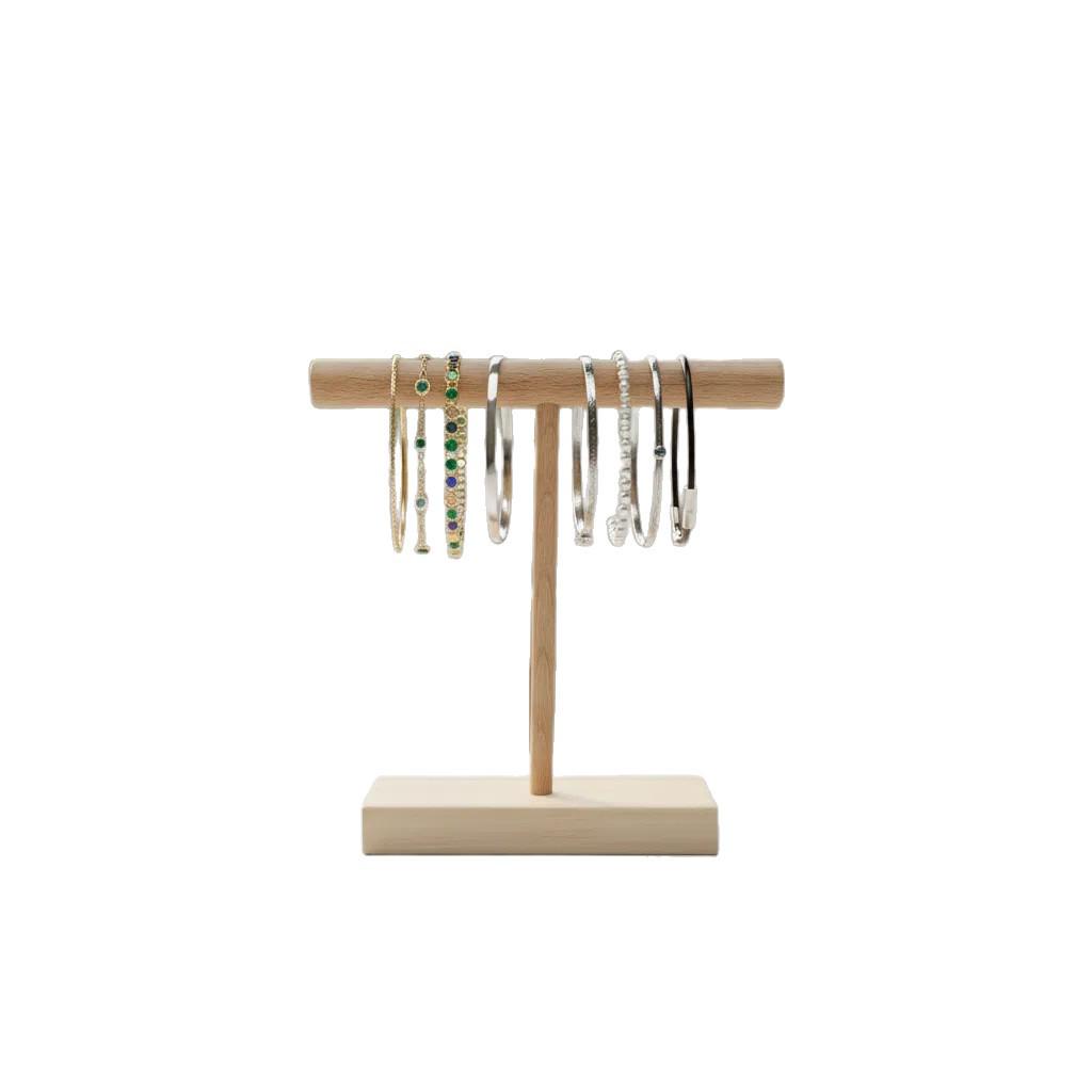 Holzschmuck- und Schal-Ausstellungsständer für Halsketten und Armbänder