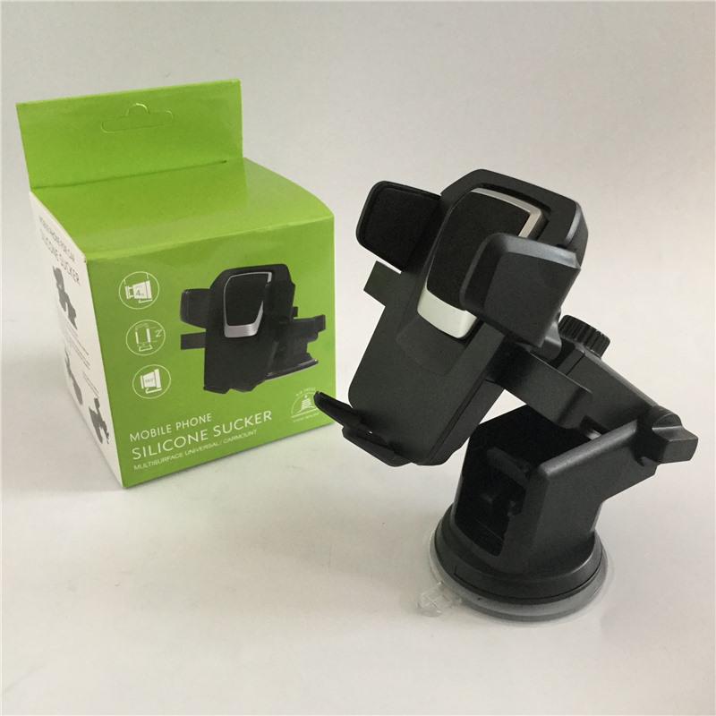 

Retractable Car Silicone Suction Cup Phone Holder – 2nd Gen Auto-Locking Transformer Standard серебряный