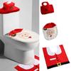 Christmas Bathroom Decorations Sets Inventive 3pcs Santa Toilet Seat Covers Rug Toilet Tank Covers Xmas Supplies Xmas Household Decor