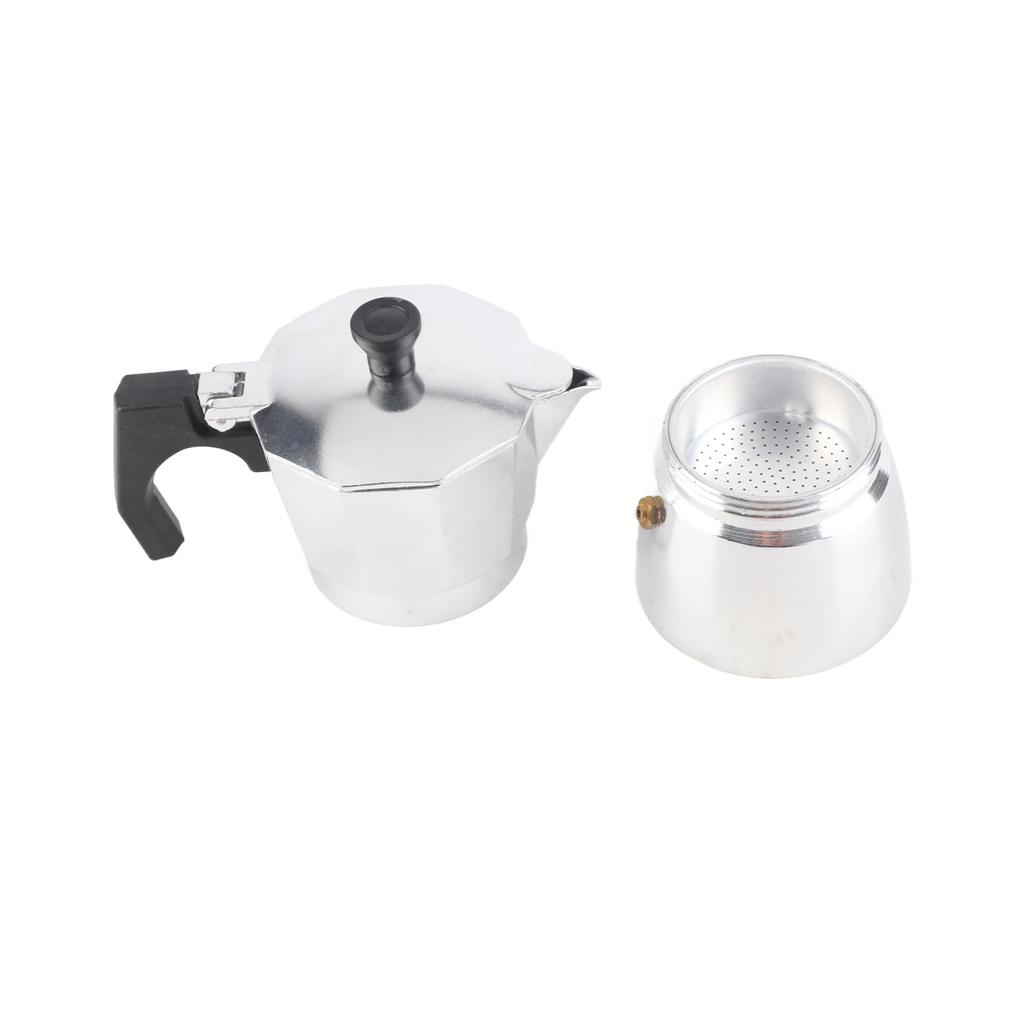 Kaffeekocher für den Herd Kaffeekessel Topf Aluminium Achteckige Form für Starkes Aroma 150ml