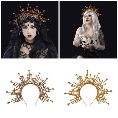 Medusas Headpiece Gold Snake Crown Mythical Costume Fashion Accessory for Trendy Women Halloween Party Supplies