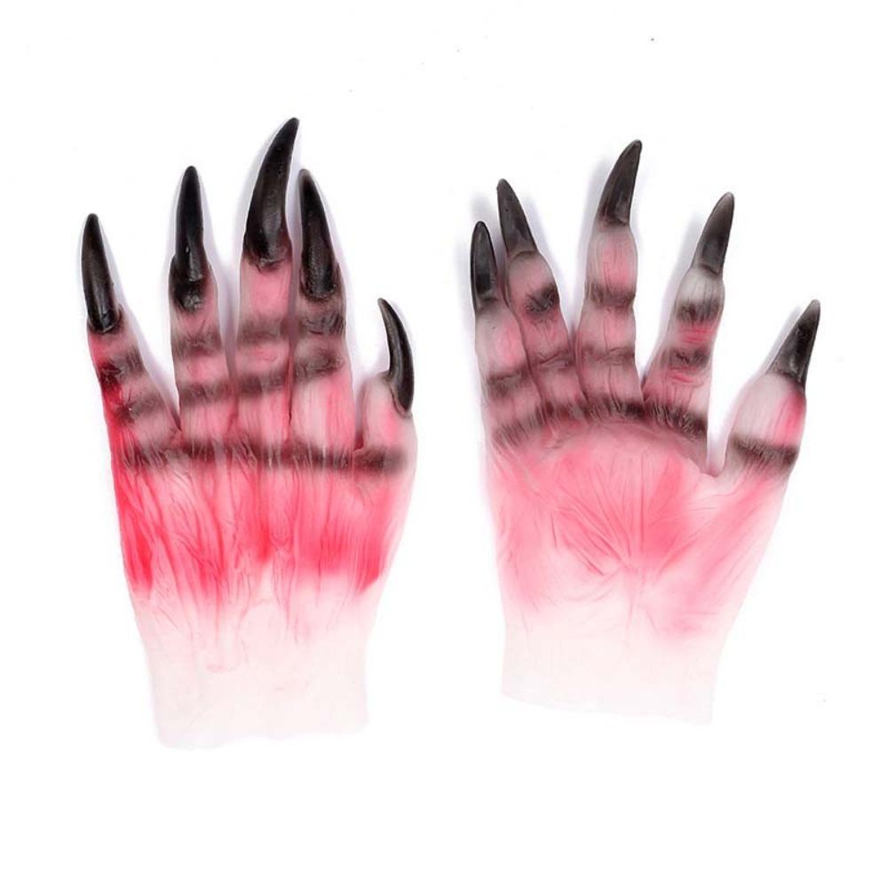 Plush Halloween Cosplay Gloves Waterproof Makeup Party Props Werewolf Simulated Gloves  Men