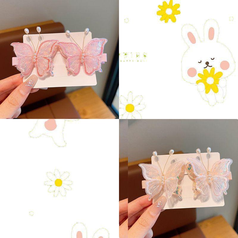 Children's butterfly hair clip for little girls, no harm to hair princess hair clip for girls, broken hair clip for baby hair accessories
