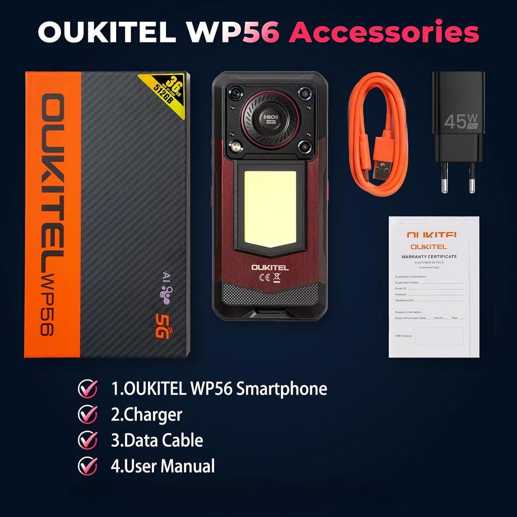 Oukitel WP56 Cellulare 5G 32GB+256GB 16000mAh Display 6.8" 108MP Android 15 Smartphone
