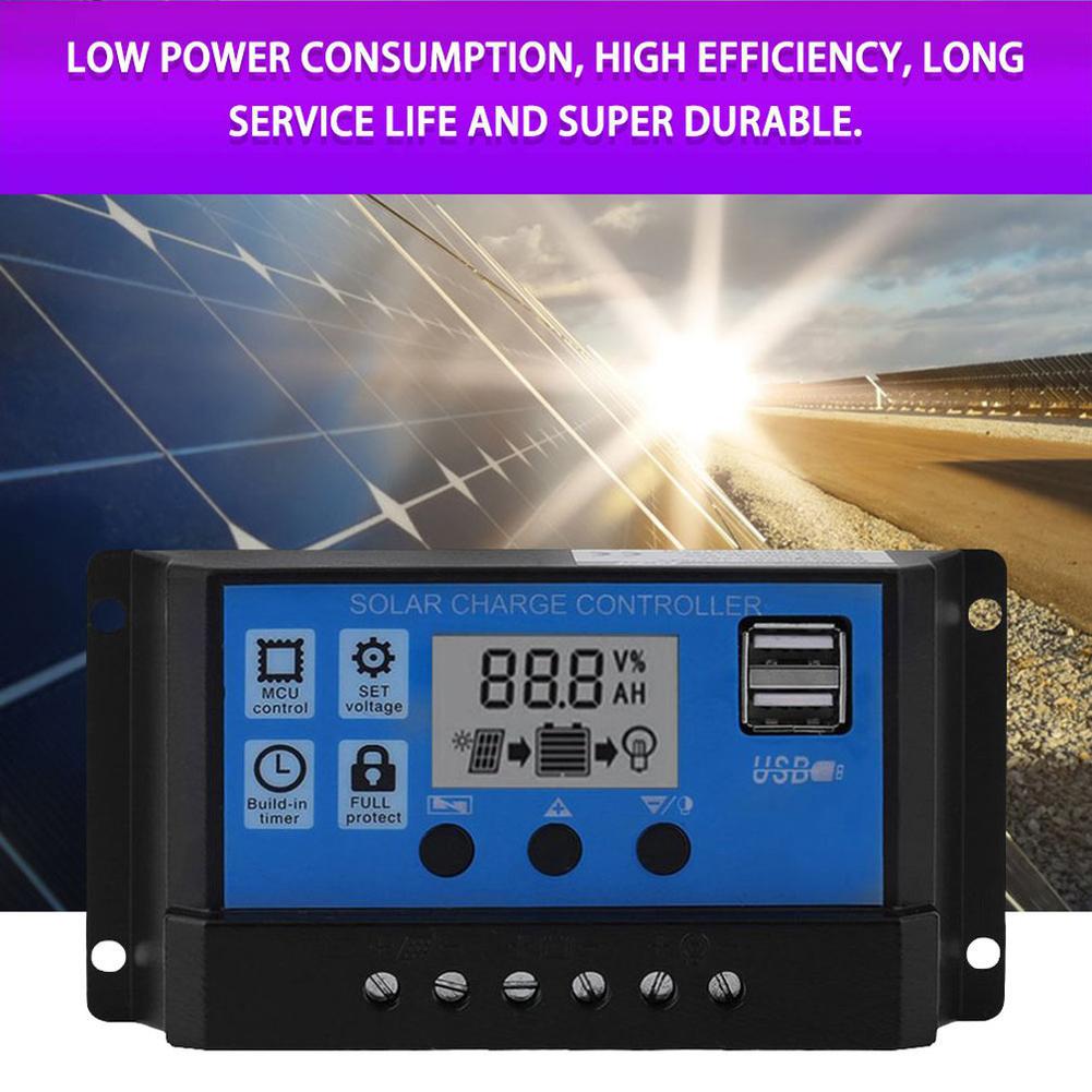 100A Solar Panel Controller Solar Recharger Controller LCD Display Screen Street Lamp System Recharge Controller PWM
