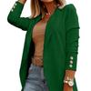 Herbst Winter Frauen Mode Einfarbig Revers Anzug Jacke Büro Freizeit Anzug