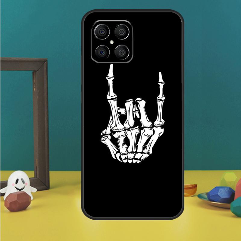 Rock Roll Skull Case For Honor Magic 5 6 7 Lite Honor 200 Pro 50 70 90 Lite X9b X9a X8b X8a X8 X9 X9c Cover