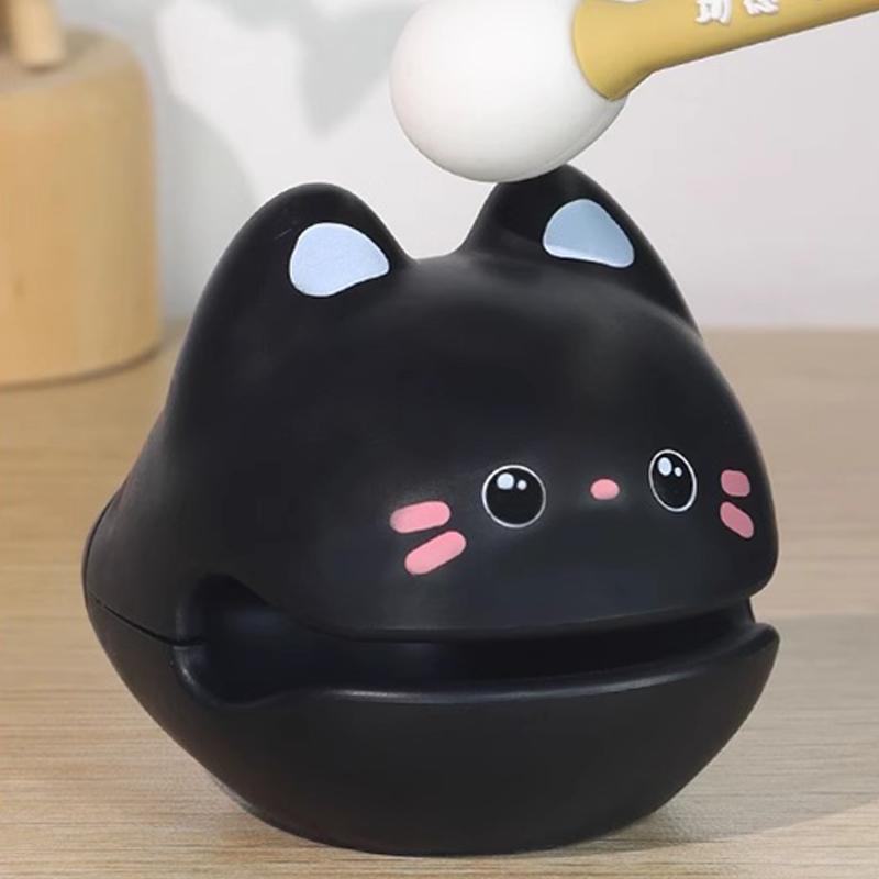 Wooden Fish Sound Percussion Instrument Ornament Lucky Wood Carving Ornament With Mallet Cat Shape Toy Random Blind Box