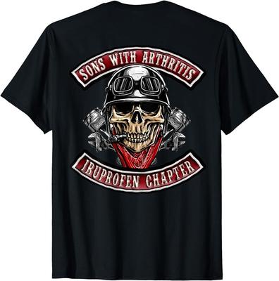 Sons With Arthritis Ibuprofen Chapter Funny Biker Skull Gift T-Shirt Unisex T-Shirt