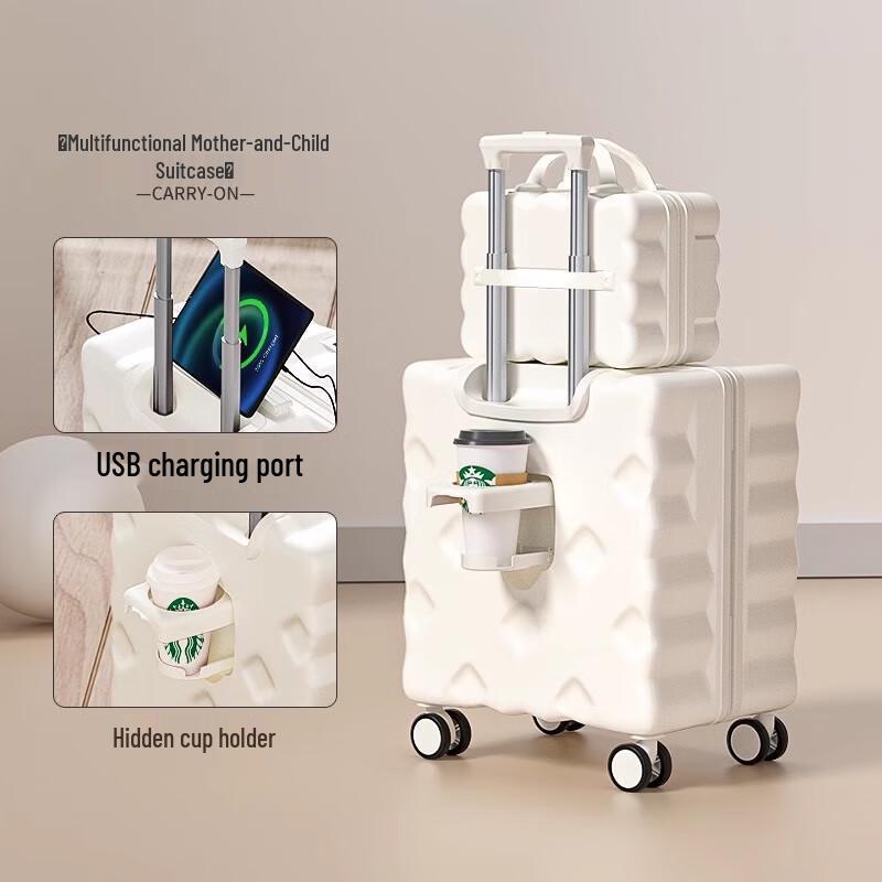 

Багатофункціональний набір валіз Xiaoyan з ABS та PC, з USB-портом та підсклянником 18-inch