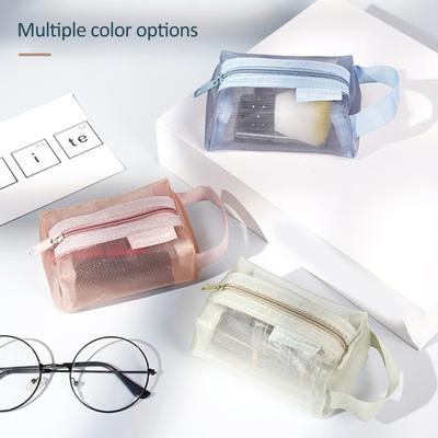 Storage Bag Convenient Zippered Nylon Mesh Coin Wallet Multifunctional Organizer Bag for Home Travel