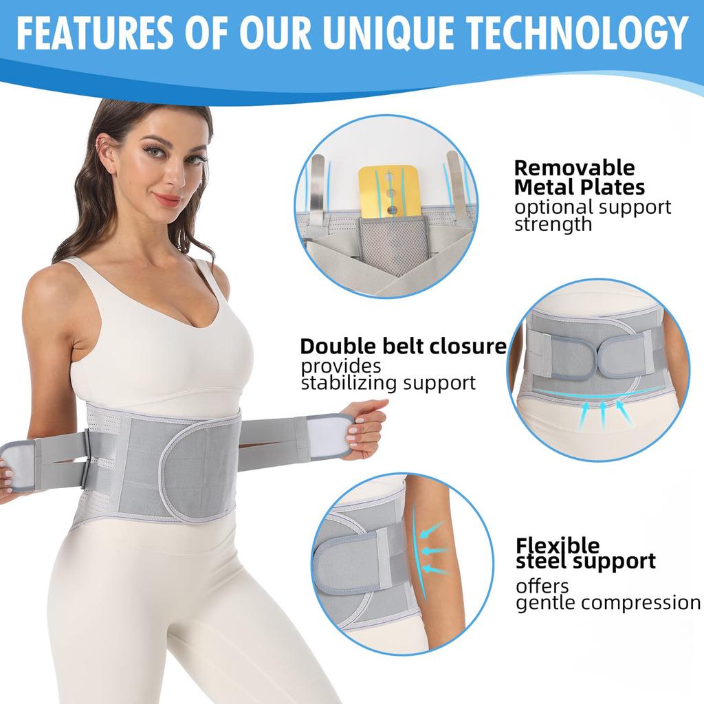 YF-YD031 Sports Waist Support Band Wide Steel Plate Lumbar Brace for Powerlifting Fitness Weightlifting