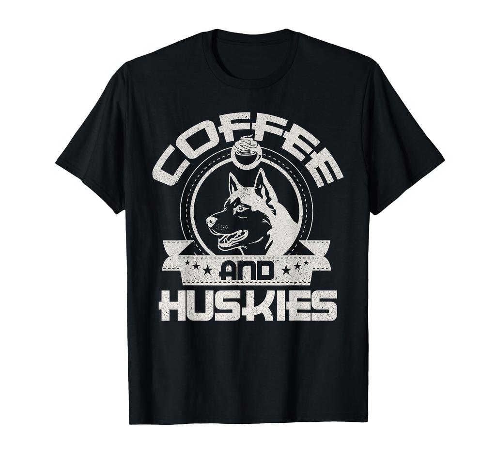 Coffee and Great Husky Coffee Drinking Dog Owner Lover T-Shirt