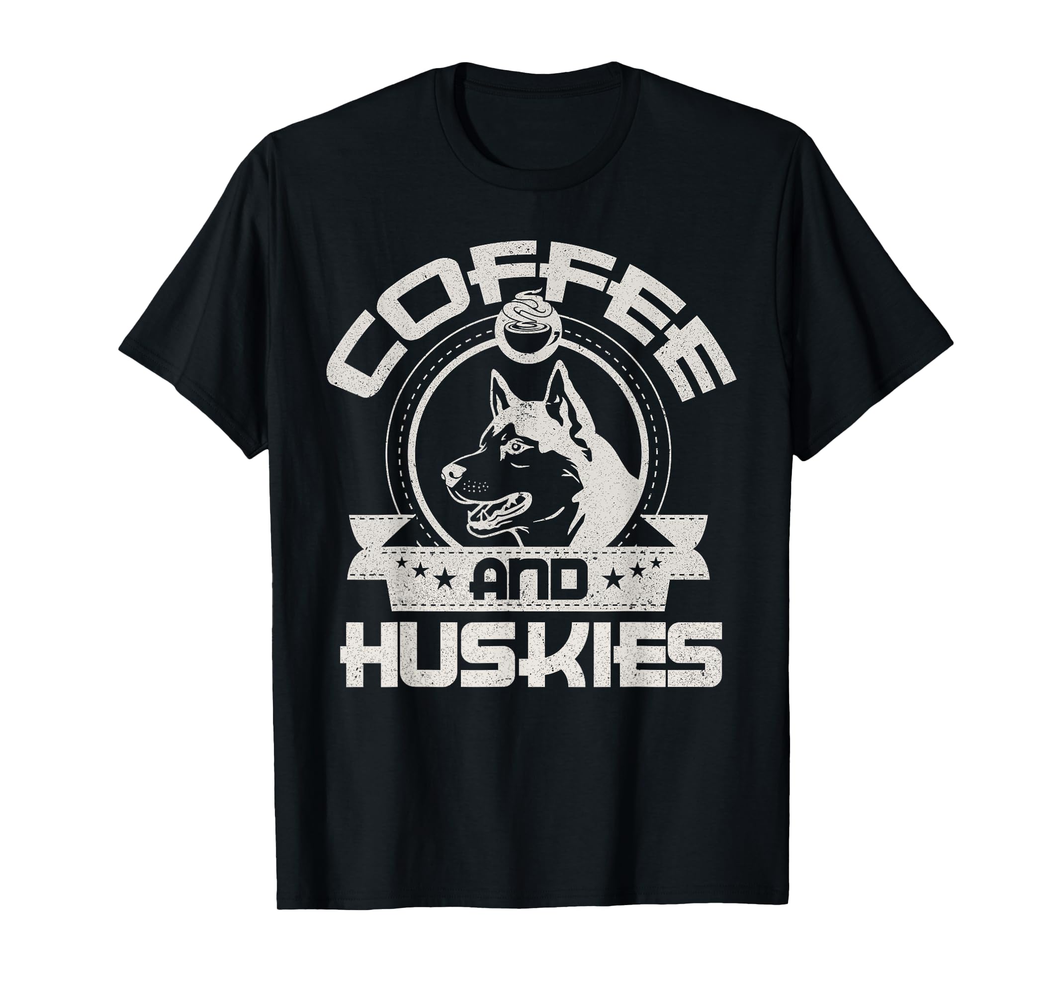 

Coffee and Great Husky Coffee Drinking Dog Owner Lover T-Shirt