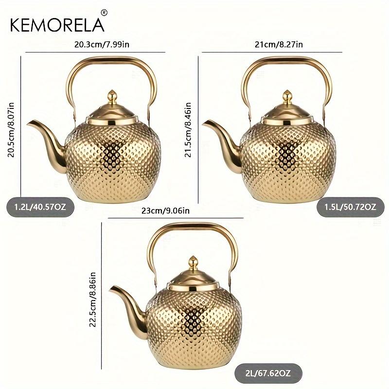  1PCS Stainless Steel Water Kettle 1.2/1.5/2L Tea Pot Thicker With Filter Hotel Tea Pot Coffee Pot Induction Cooker Tea