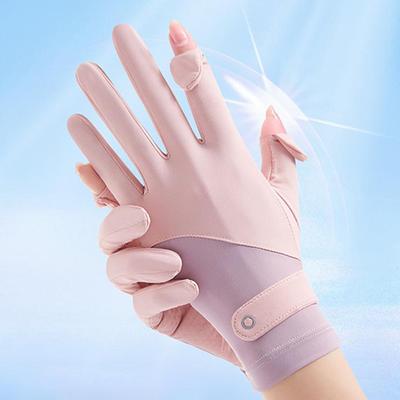 Lady Sunscreen Ice Silk Gloves Female Summer Sun Protection Gloves Fashion Cycling Driving Running Mittens Thin Anti-UV Gloves